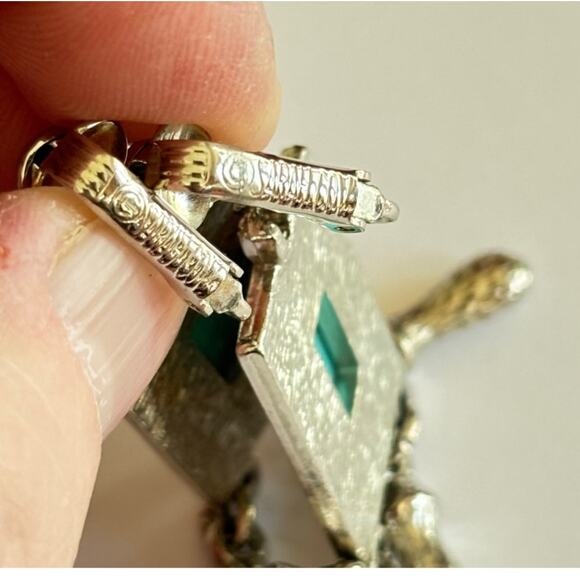 Vintage Sarah Coventry clip on earrings silver & blue southwestern drop dangles - Picture 3 of 7